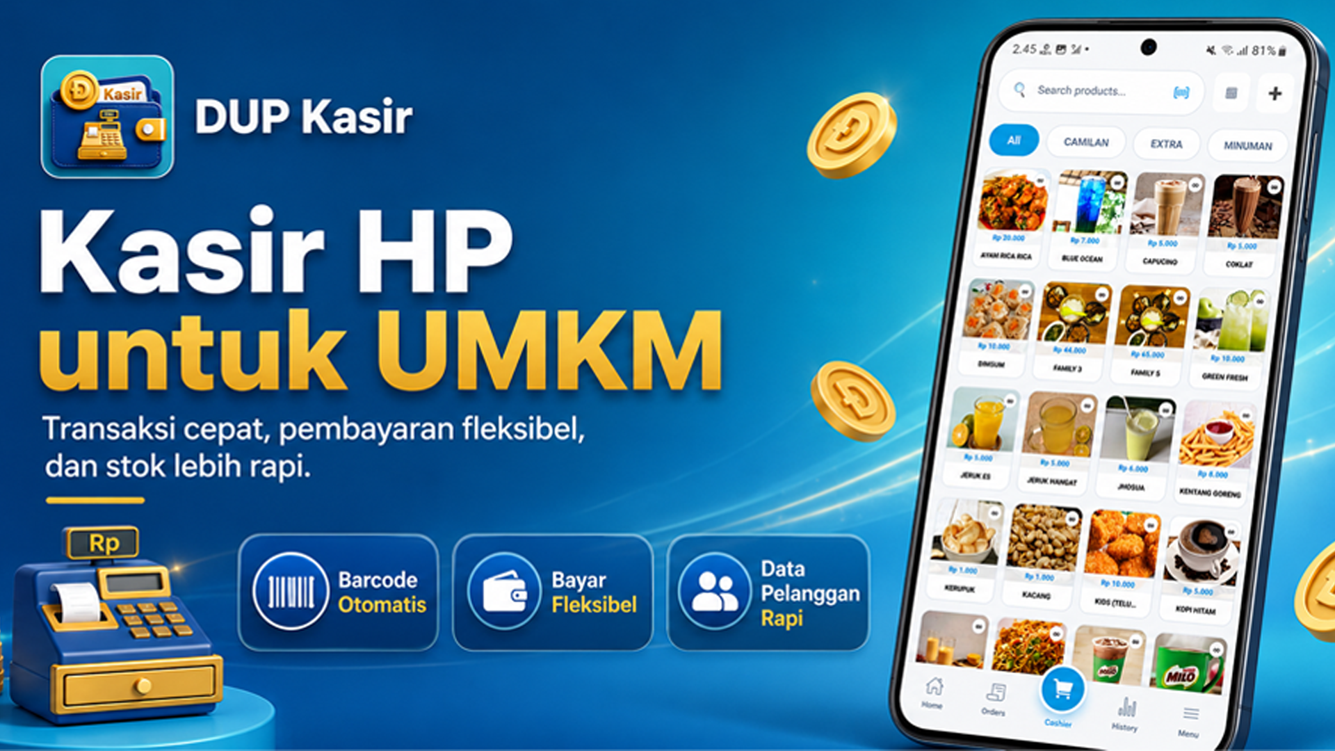 Kasir di HP Android — Gratis