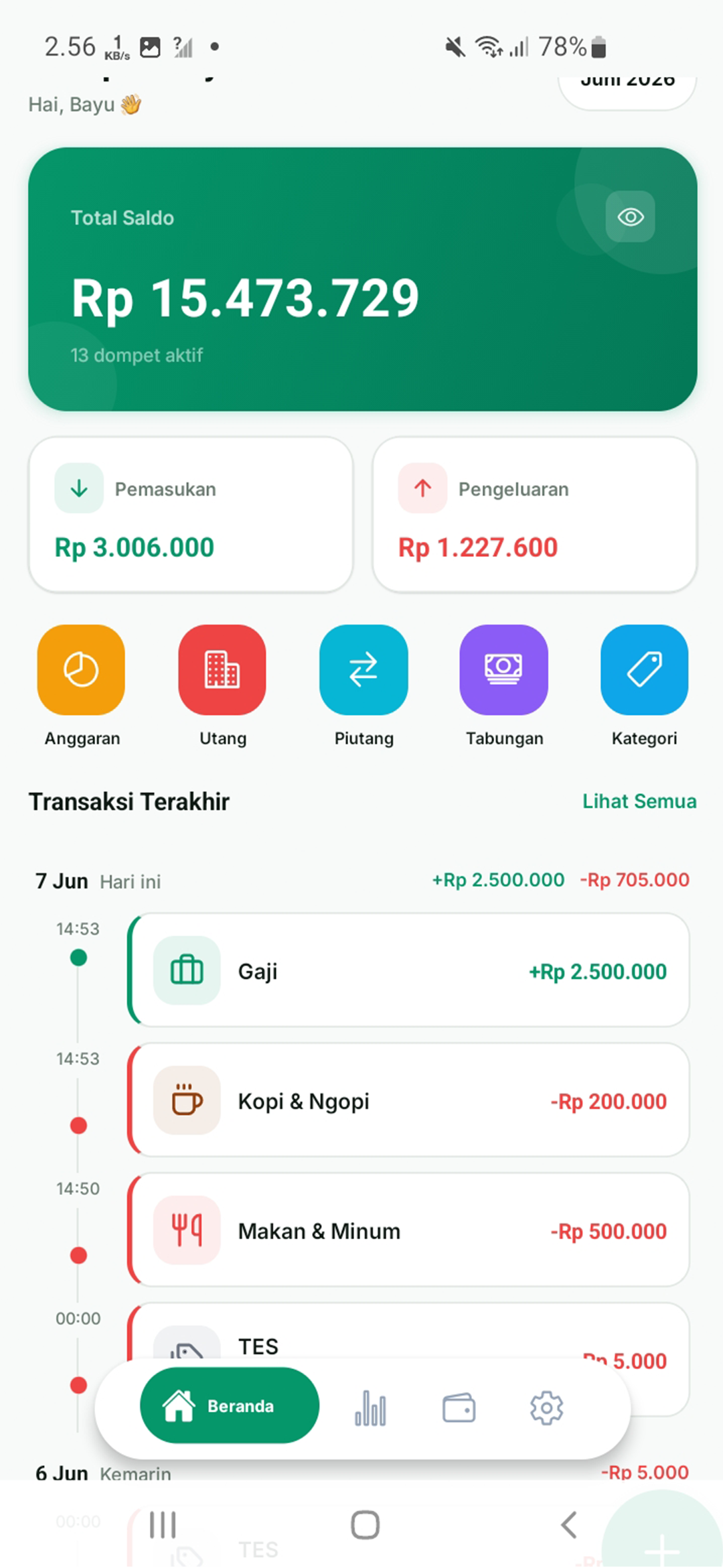 Dashboard Utama