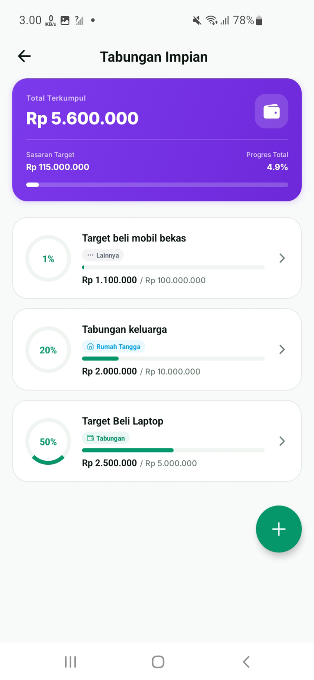 Target Tabungan